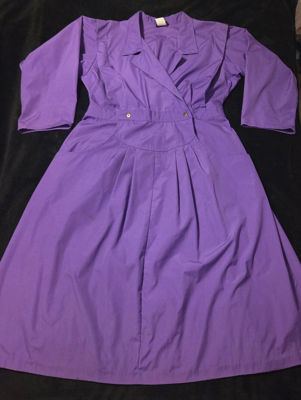 GUVC True Vtg 80s Halmode Plus Purple Shirtwaist Midi Dress Size 20W